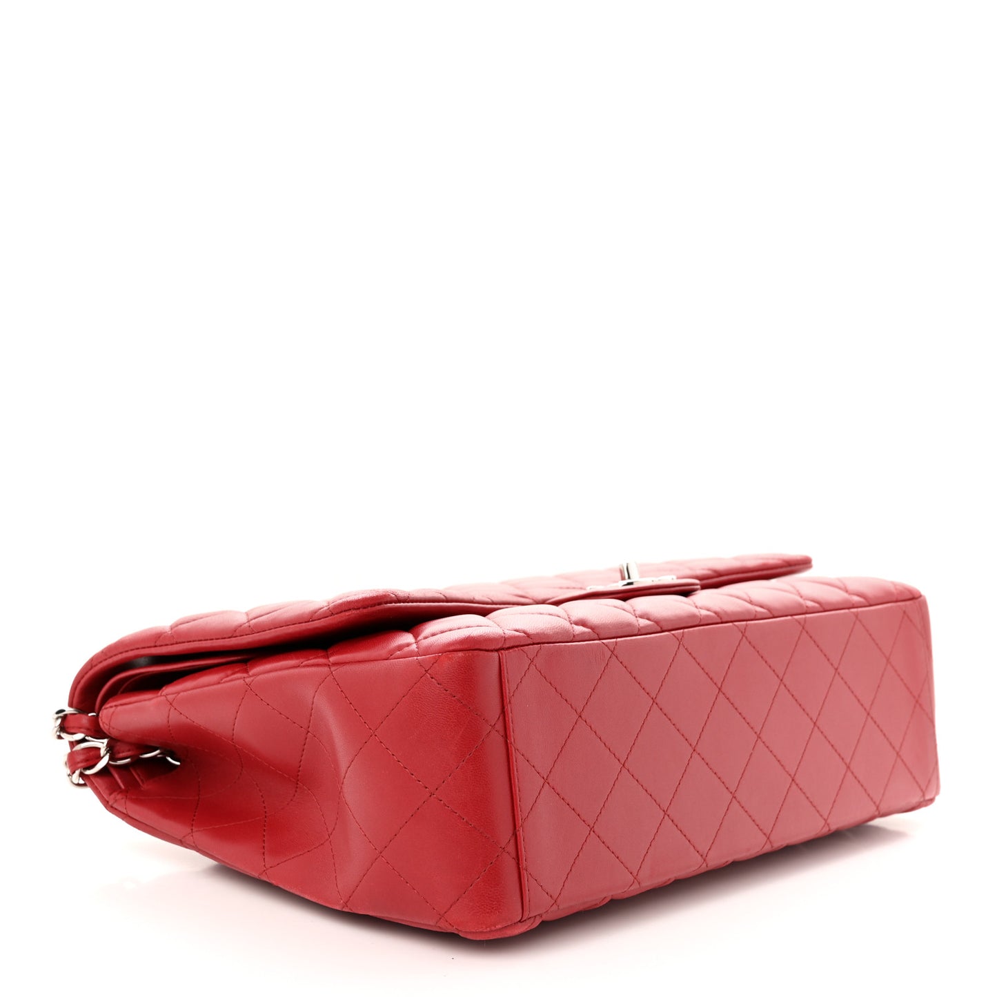 Lambskin Quilted Maxi Double Flap Red