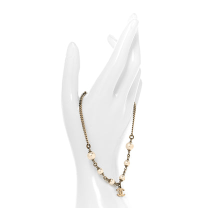 Chanel Pearl CC Chain Anklet Gold Pearly White 3 of 8