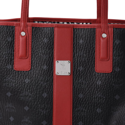 MCM Visetos Medium Liz Reversible Shopper Tote Black Red 8 of 15