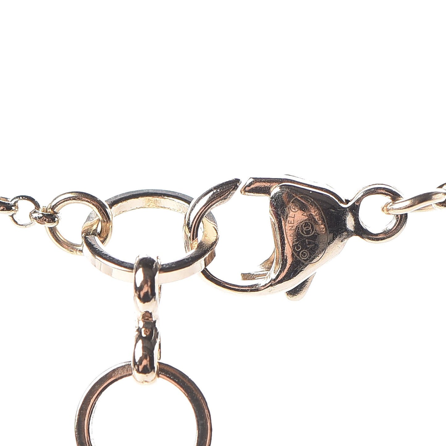 Resin Strass Perfume Bottle CC Necklace Black Gold