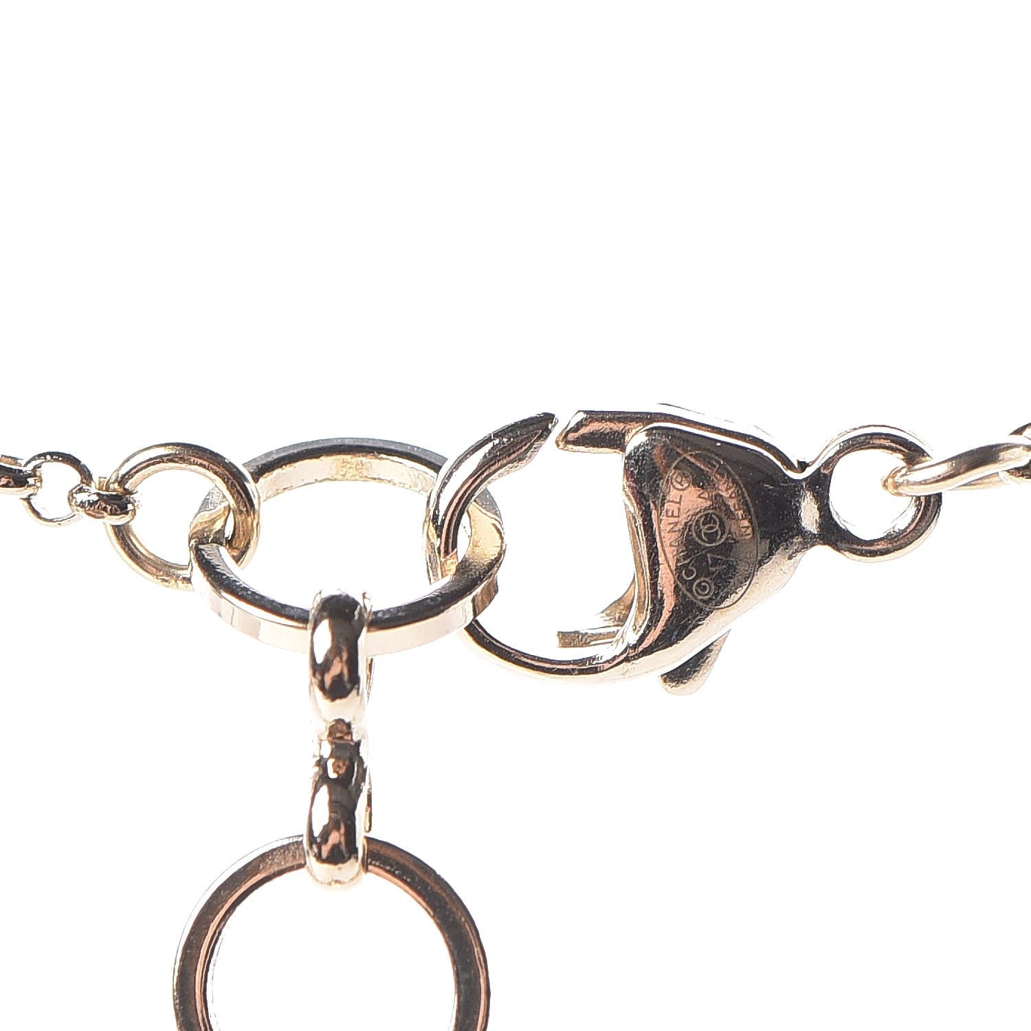 Chanel Resin Strass Perfume Bottle CC Necklace Black Gold 5 of 7
