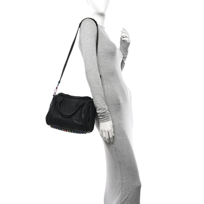 Alexander Wang Pebbled Lambskin Rocco Matte Black Iridescent Hardware 3 of 10