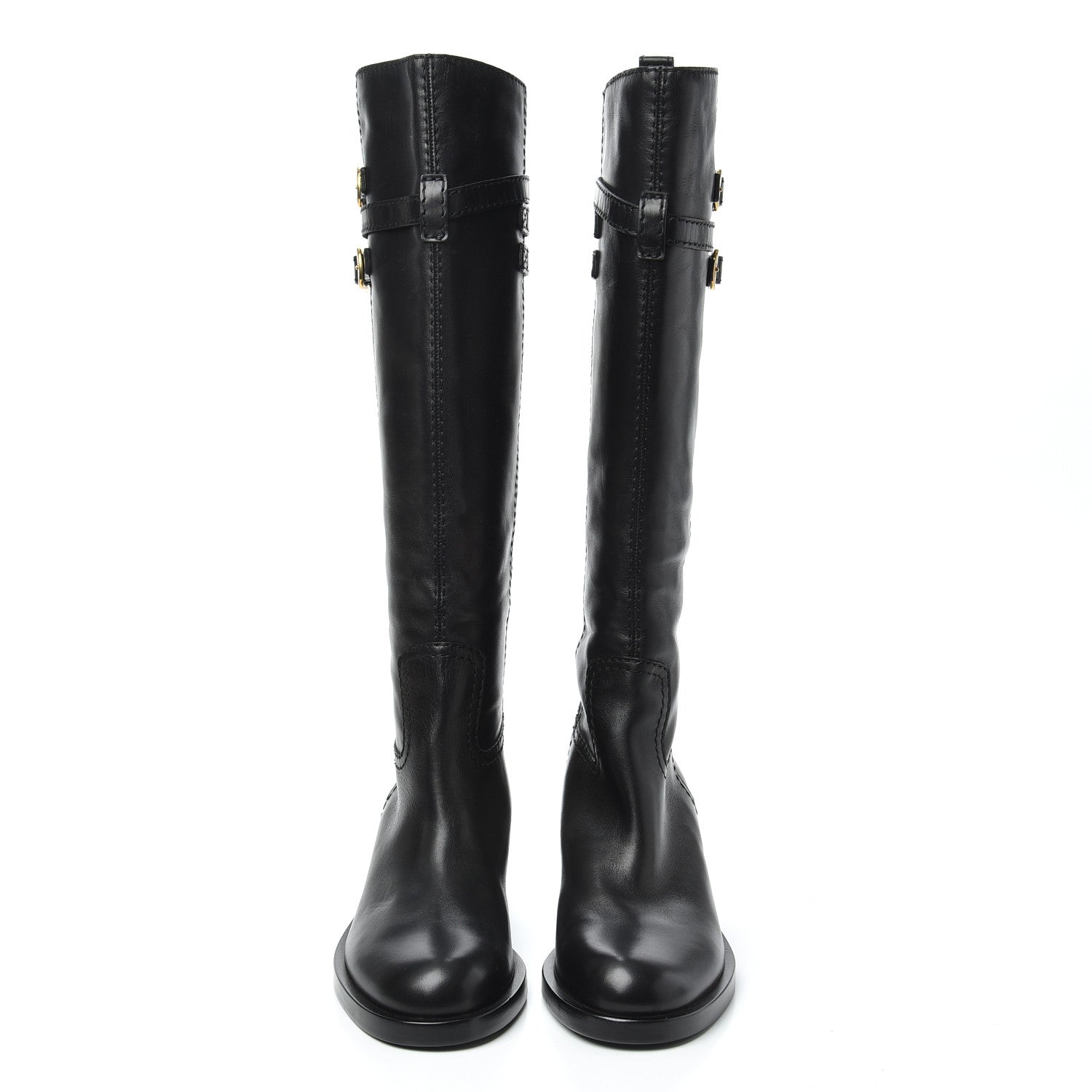 Gucci Calfskin Knee High Boots 38.5 Black 2 of 6