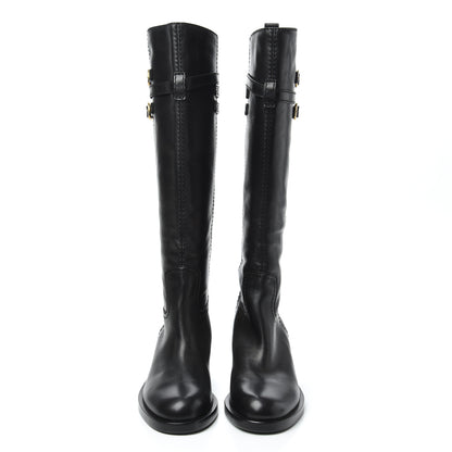 Gucci Calfskin Knee High Boots 38.5 Black 2 of 6