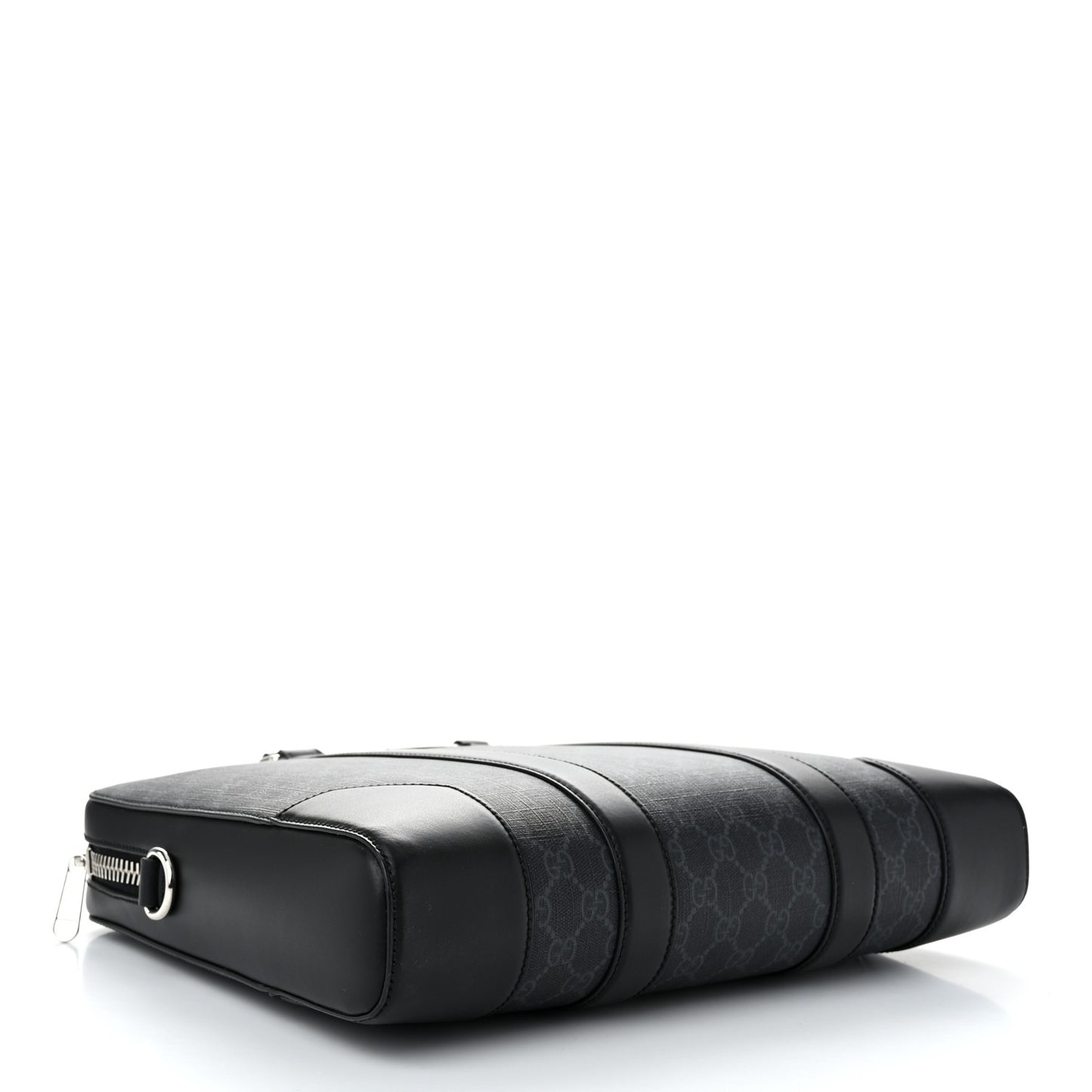 GG Supreme Monogram Appia Calfskin Web Briefcase Black