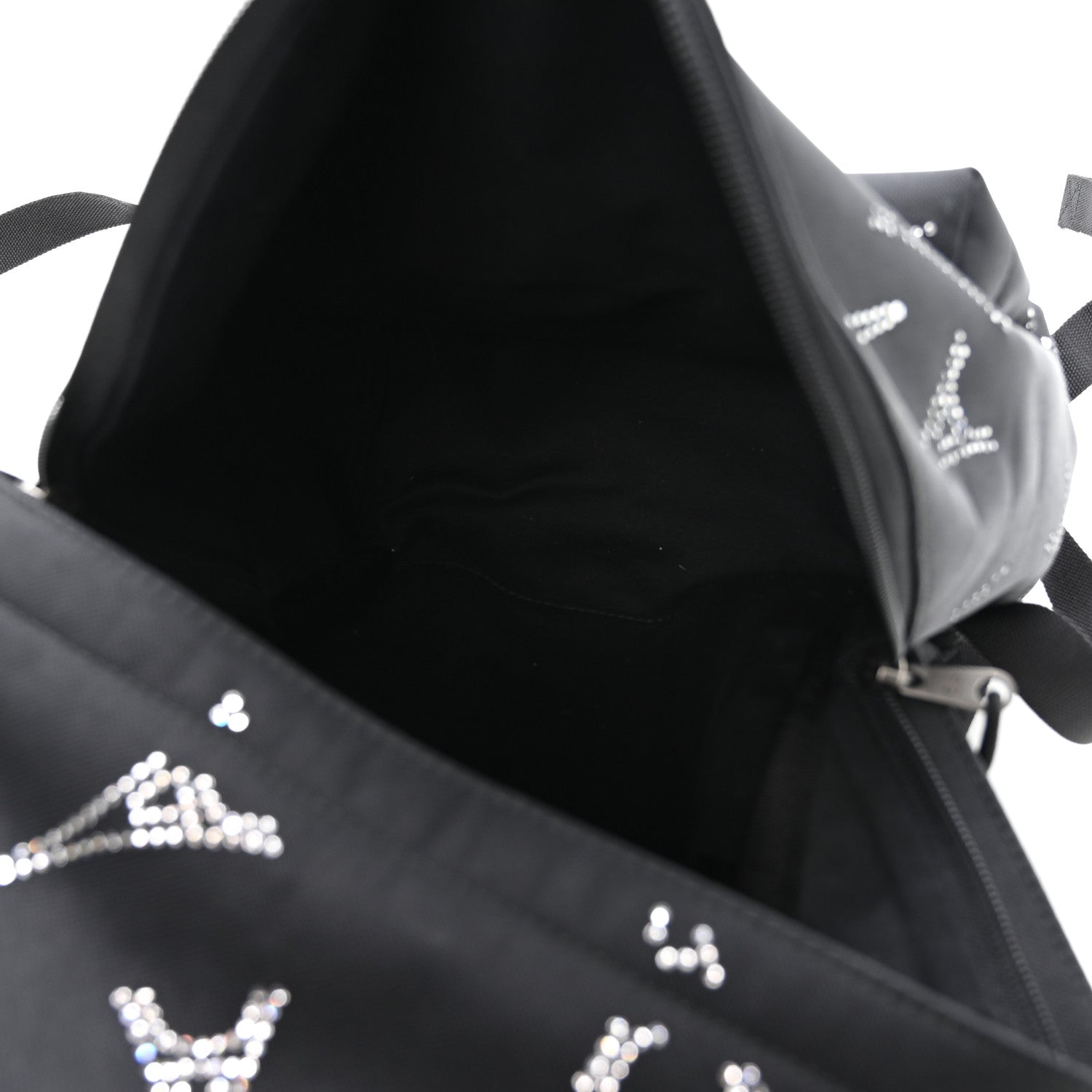 Balenciaga Canvas Crystal Embellished Eiffel Tower Explorer Backpack S Black 4 of 9