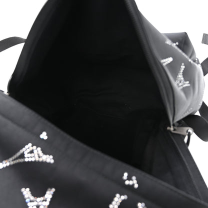 Balenciaga Canvas Crystal Embellished Eiffel Tower Explorer Backpack S Black 4 of 9