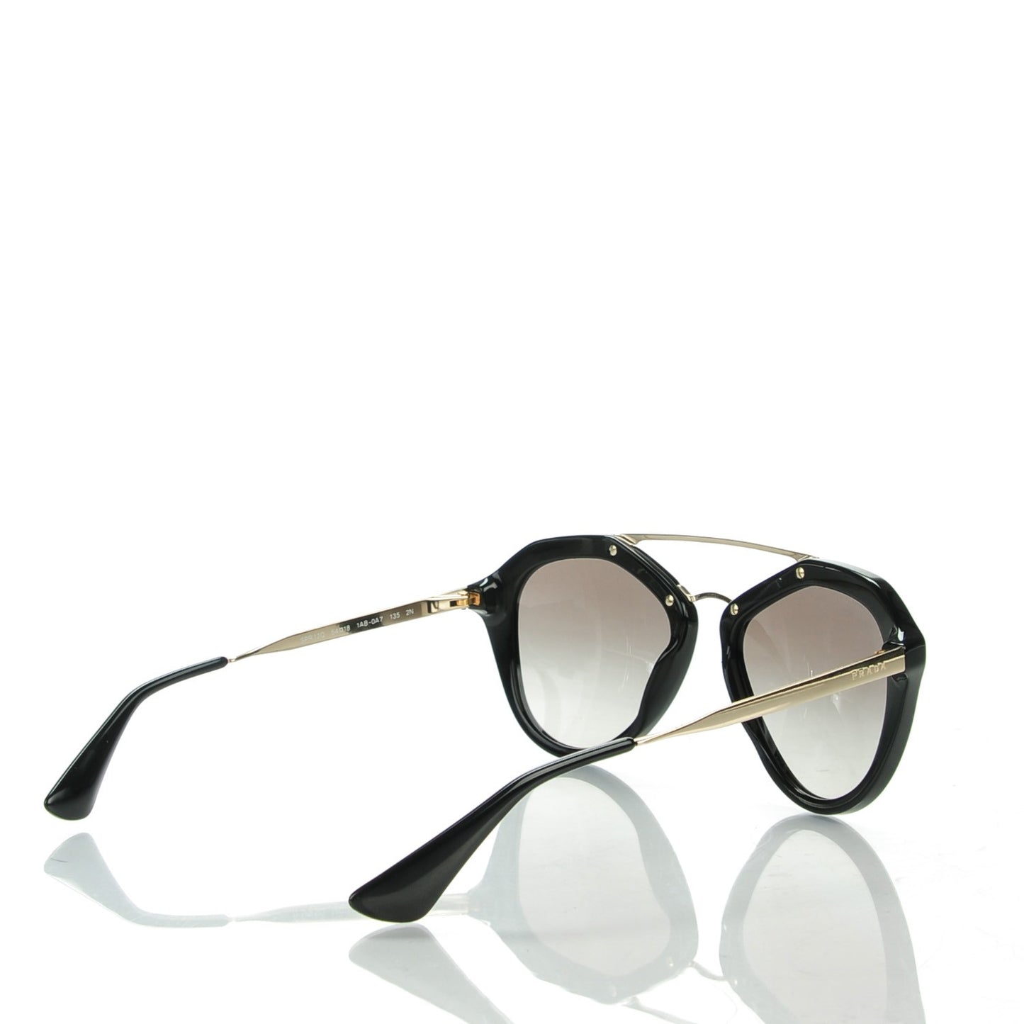 Acetate Metal Cinema Sunglasses SPR 12Q Black