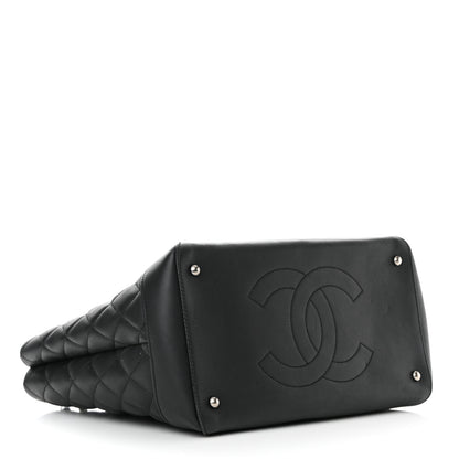 Chanel Calfskin Quilted Small Easy Shopping Tote Black 3 of 13