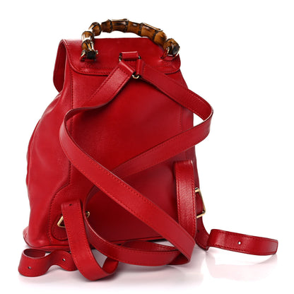 Gucci Calfskin Bamboo Mini Backpack Red 3 of 11