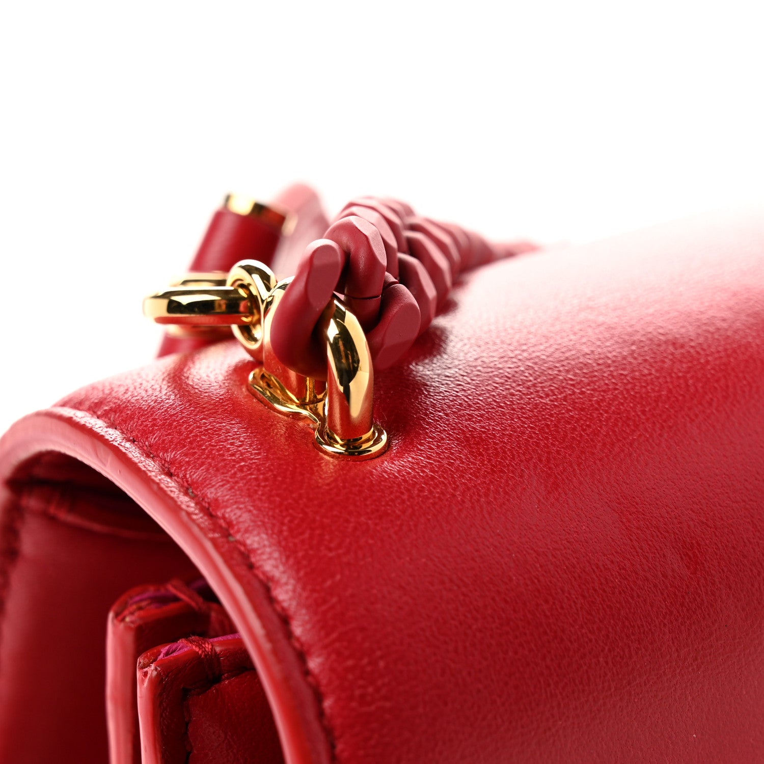 Bulgari Nappa Monochrome Serpenti Forever Large Maxi Chain Crossbody Bag Red 12 of 15