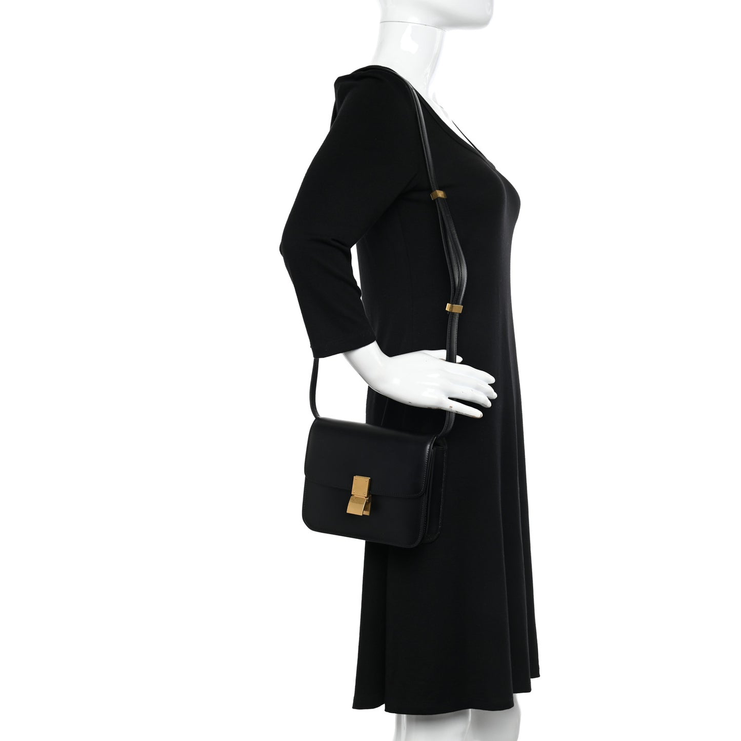 Box Calfskin Teen Classic Box Flap Bag Black