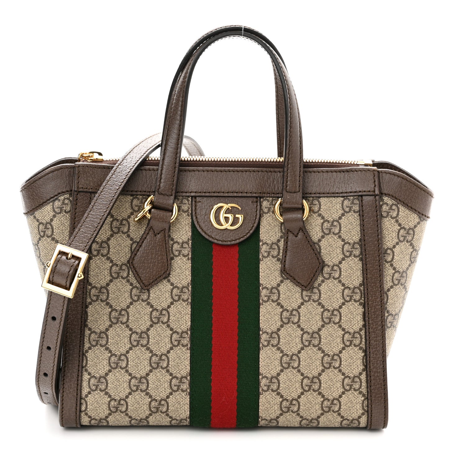 GG Supreme Monogram Small Ophidia Tote Bag Brown