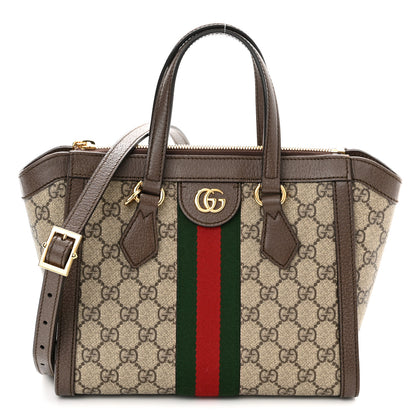 Gucci GG Supreme Monogram Small Ophidia Tote Bag Brown 1 of 10