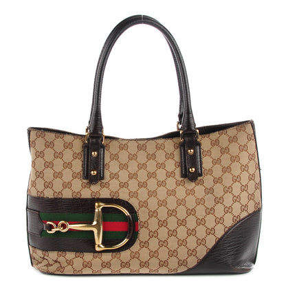Gucci Monogram Medium Hasler Tote Dark Brown 1 of 7