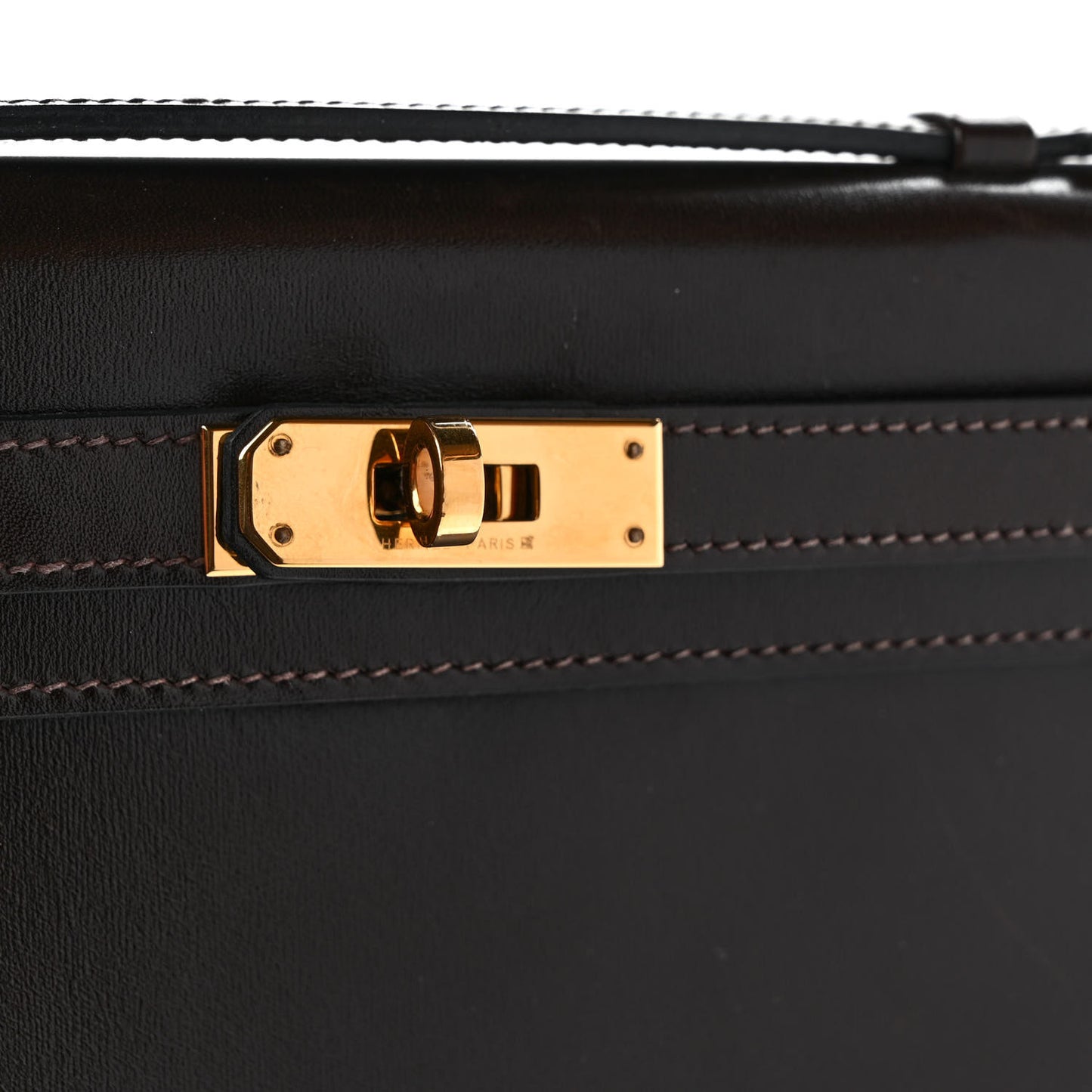 Box Kelly Cut Clutch Chocolate