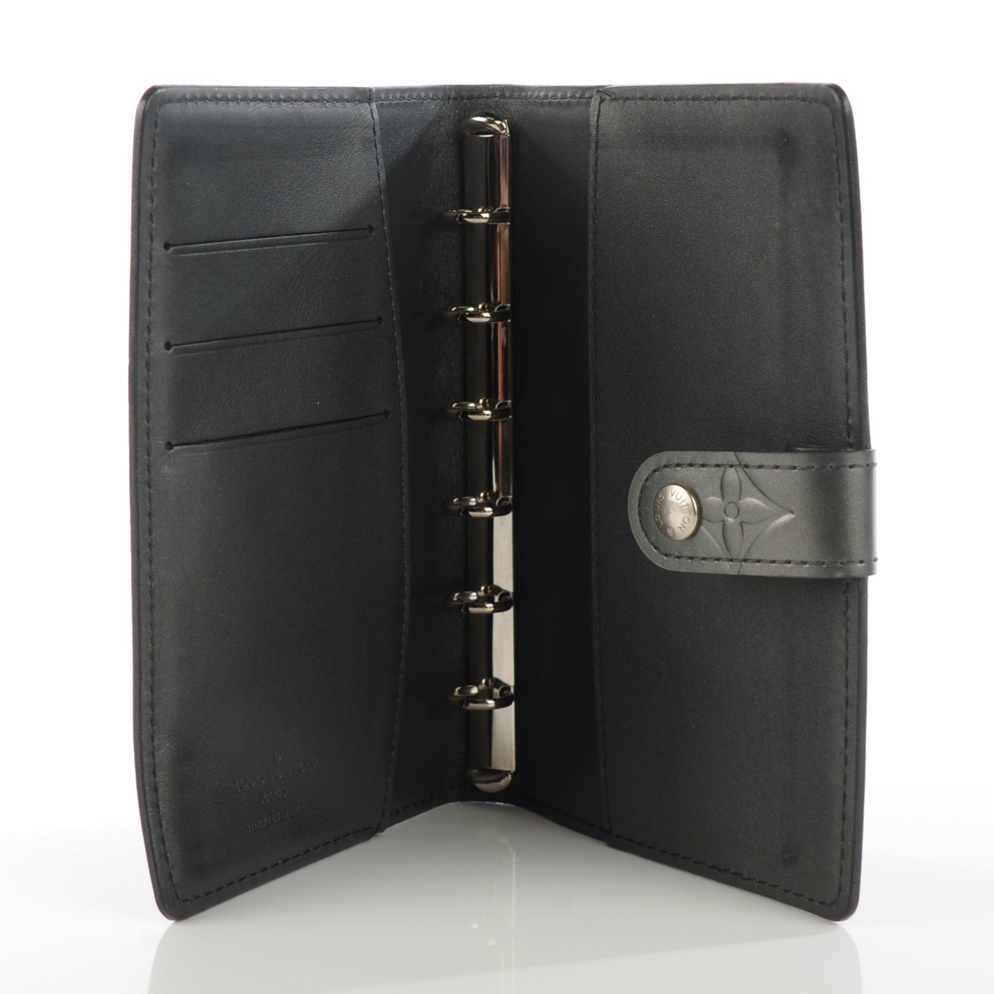 Monogram Mat Small Ring Agenda Cover Black