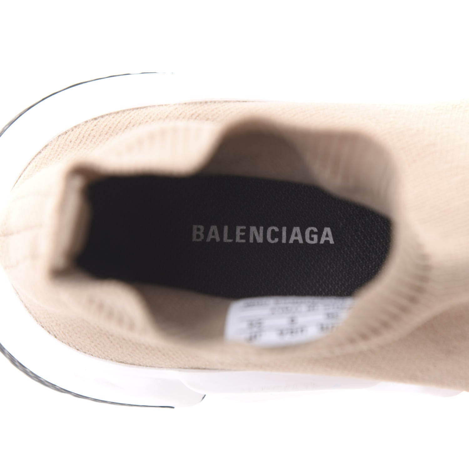 Balenciaga Neoprene Knit Bi-Color Sole Womens Speed Sneakers 36 Beige White Black 8 of 10