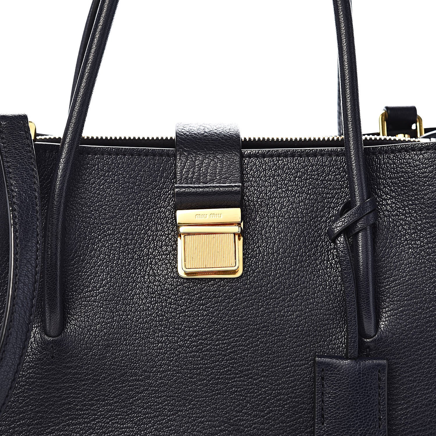 Miu Miu Goatskin Madras Tote Baltico 9 of 9