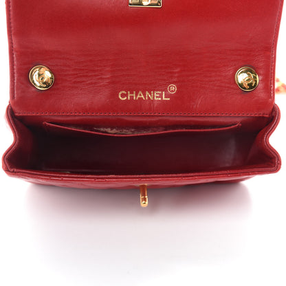 Chanel Lambskin Quilted Mini Rectangular Flap Red 5 of 12