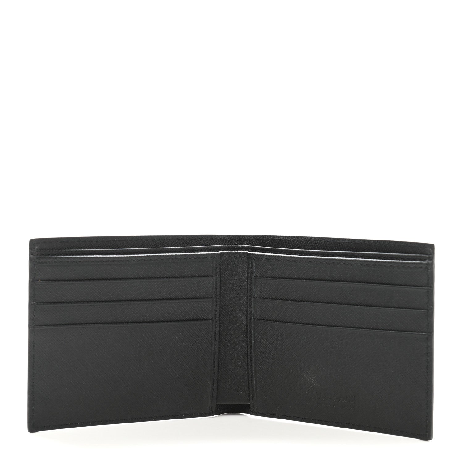 Versace Calfskin PVC Barocco Printed Bi-Fold Wallet Black Gold 5 of 6