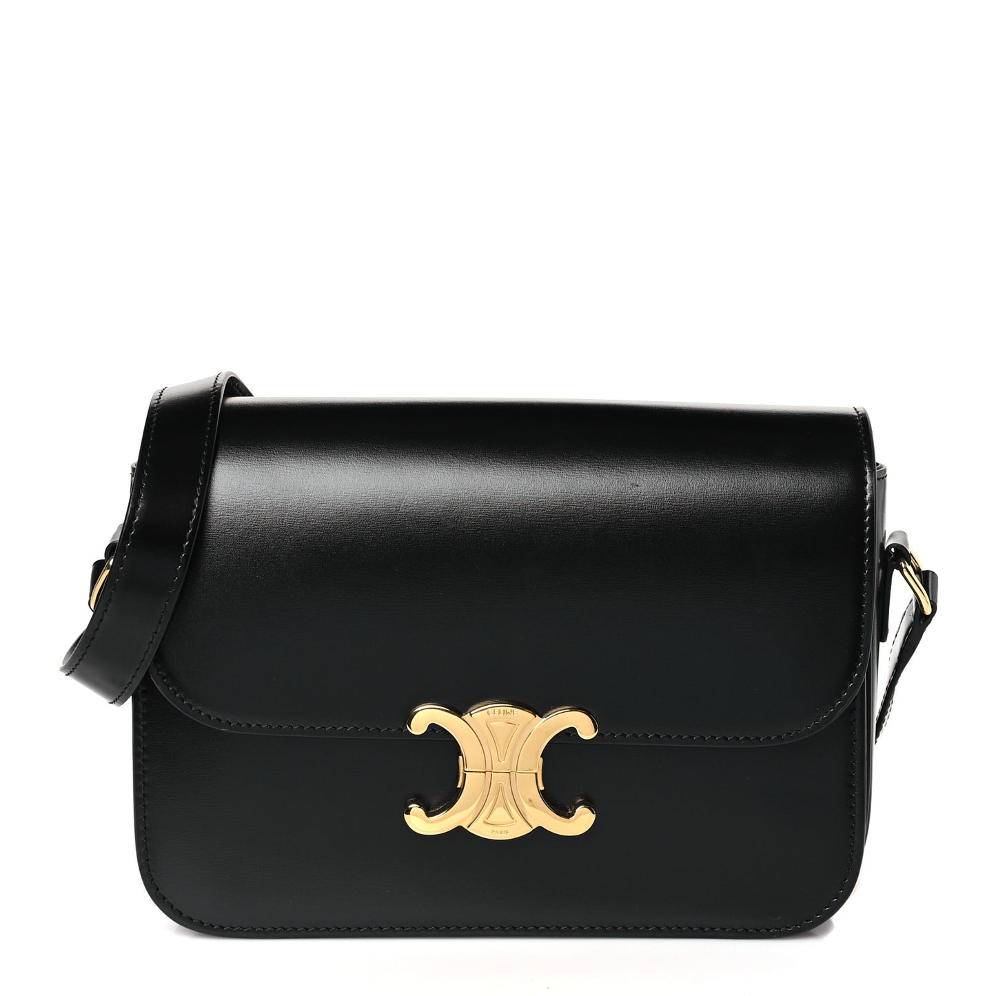 Shiny Calfskin Medium Triomphe Black