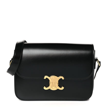 Celine Shiny Calfskin Medium Triomphe Black 1 of 9