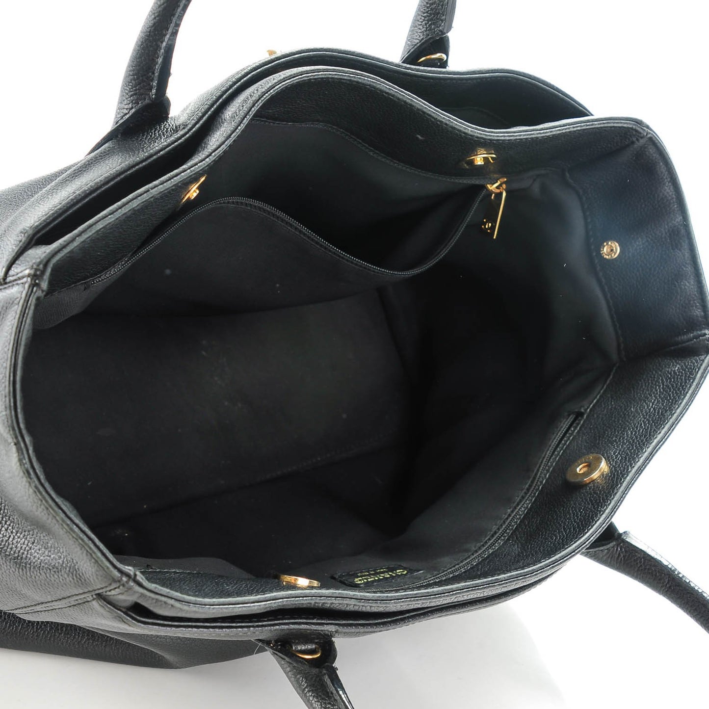 Calfskin Cerf Executive Shopper Tote Black