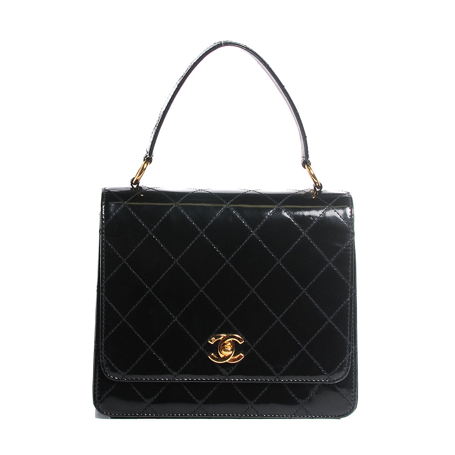 Chanel Patent Medium Kelly Flap Bag Black 1 of 8