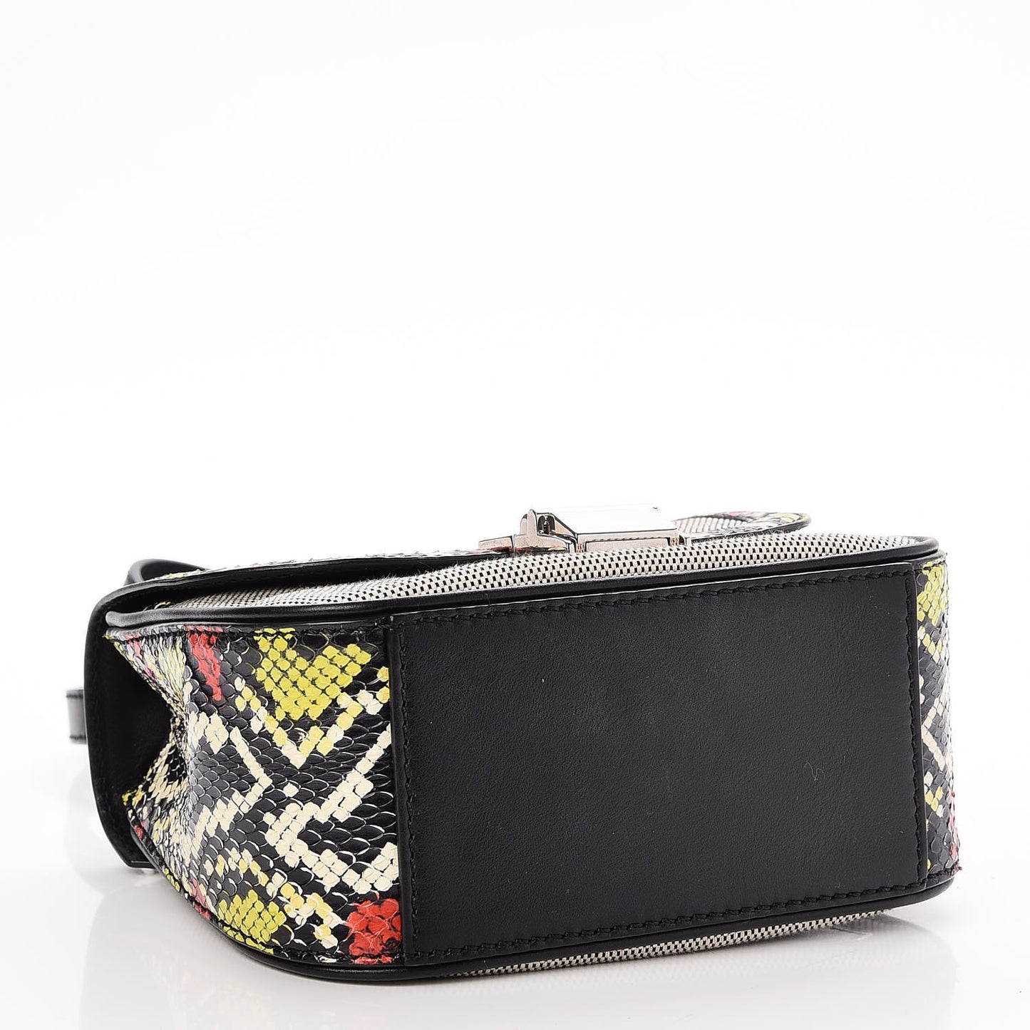 Canvas Ayers Calfskin Tiny Kent Shoulder Bag Black White