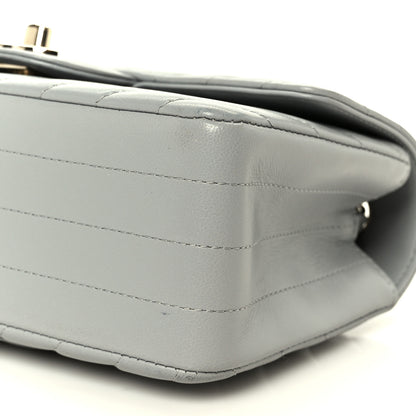 Chanel Lambskin Chevron Quilted Mini Rectangular Flap Grey 11 of 11