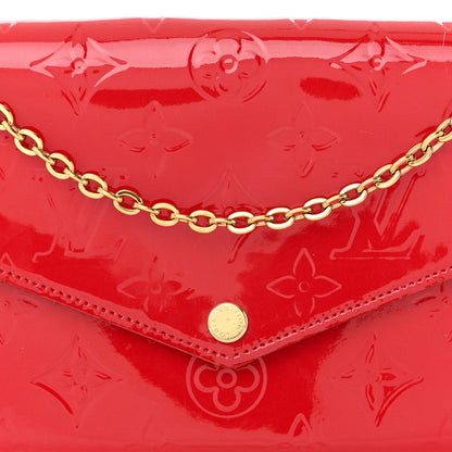 Louis Vuitton Vernis Felicie Pochette Chain Wallet Cherry 9 of 13