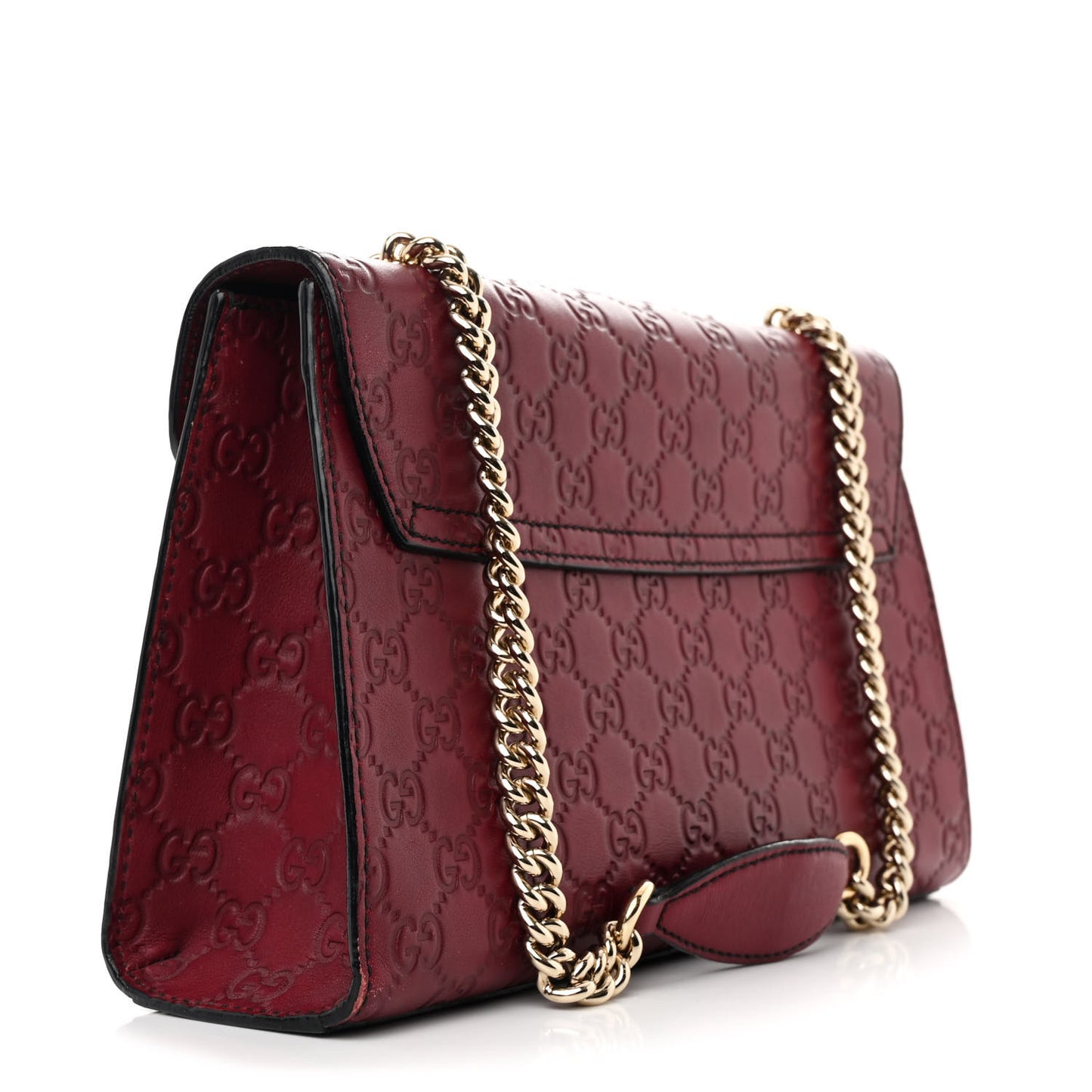 Soft Guccissima Medium Emily Chain Shoulder Bag Classic Ruby