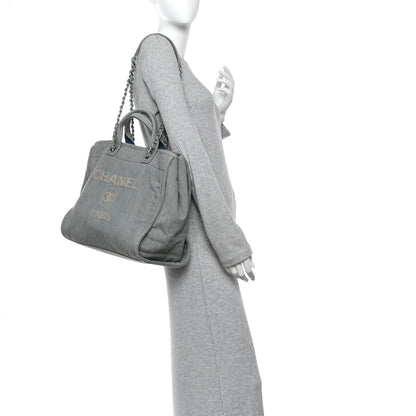 Chanel Denim Medium Deauville Tote Light Blue 2 of 12