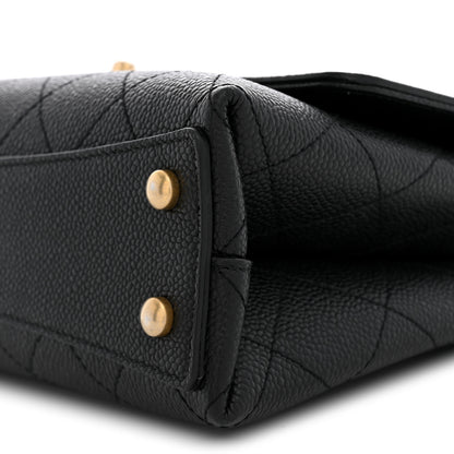 Chanel Caviar Diamond Stitched Small Top Handle Flap Black 10 of 11