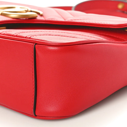 Gucci Calfskin Matelasse Small GG Marmont Shoulder Bag Hibiscus Red 10 of 10