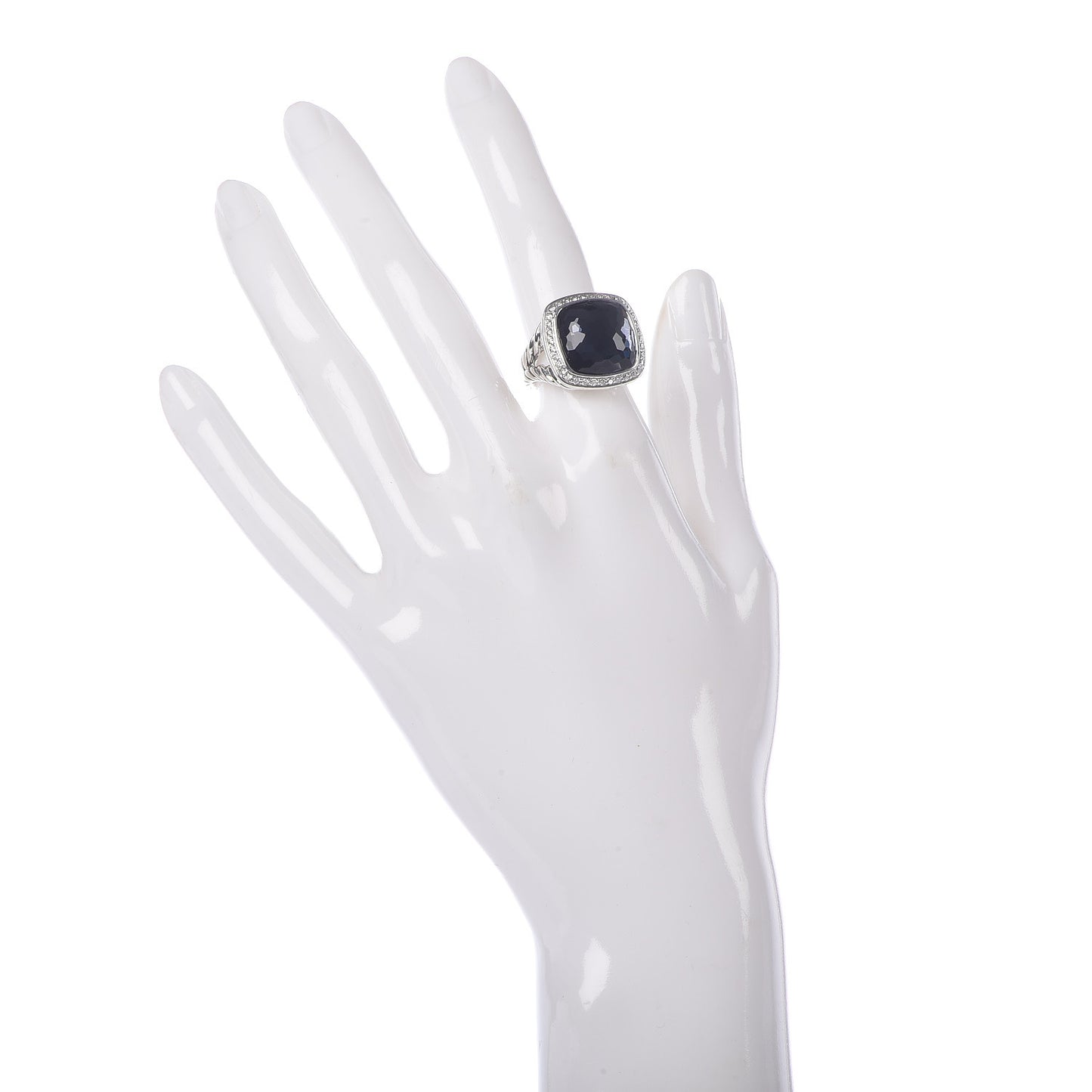 Sterling Silver Diamond Black Orchid 14mm Albion Ring 49 5