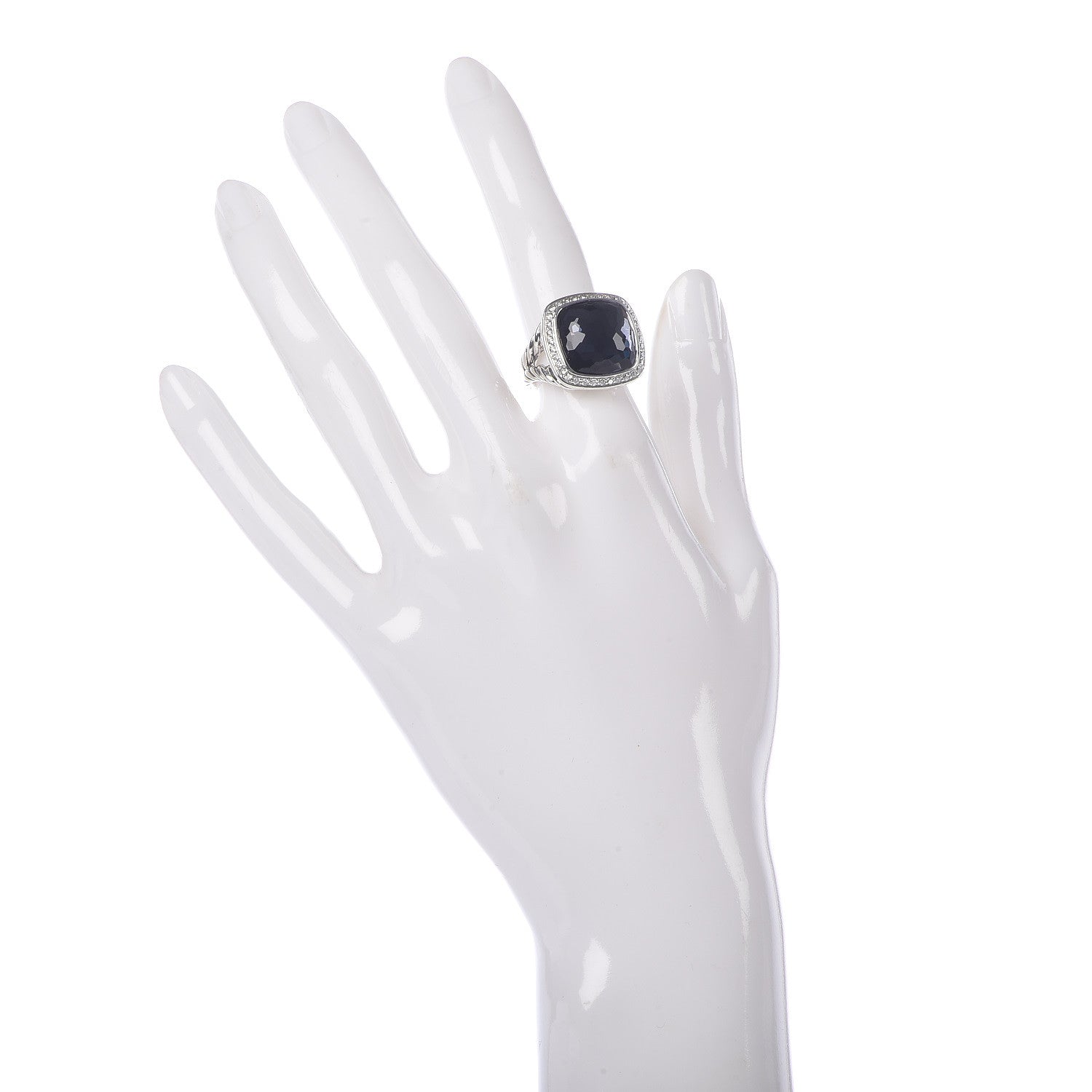 David Yurman Sterling Silver Diamond Black Orchid 14mm Albion Ring 49 5 2 of 5