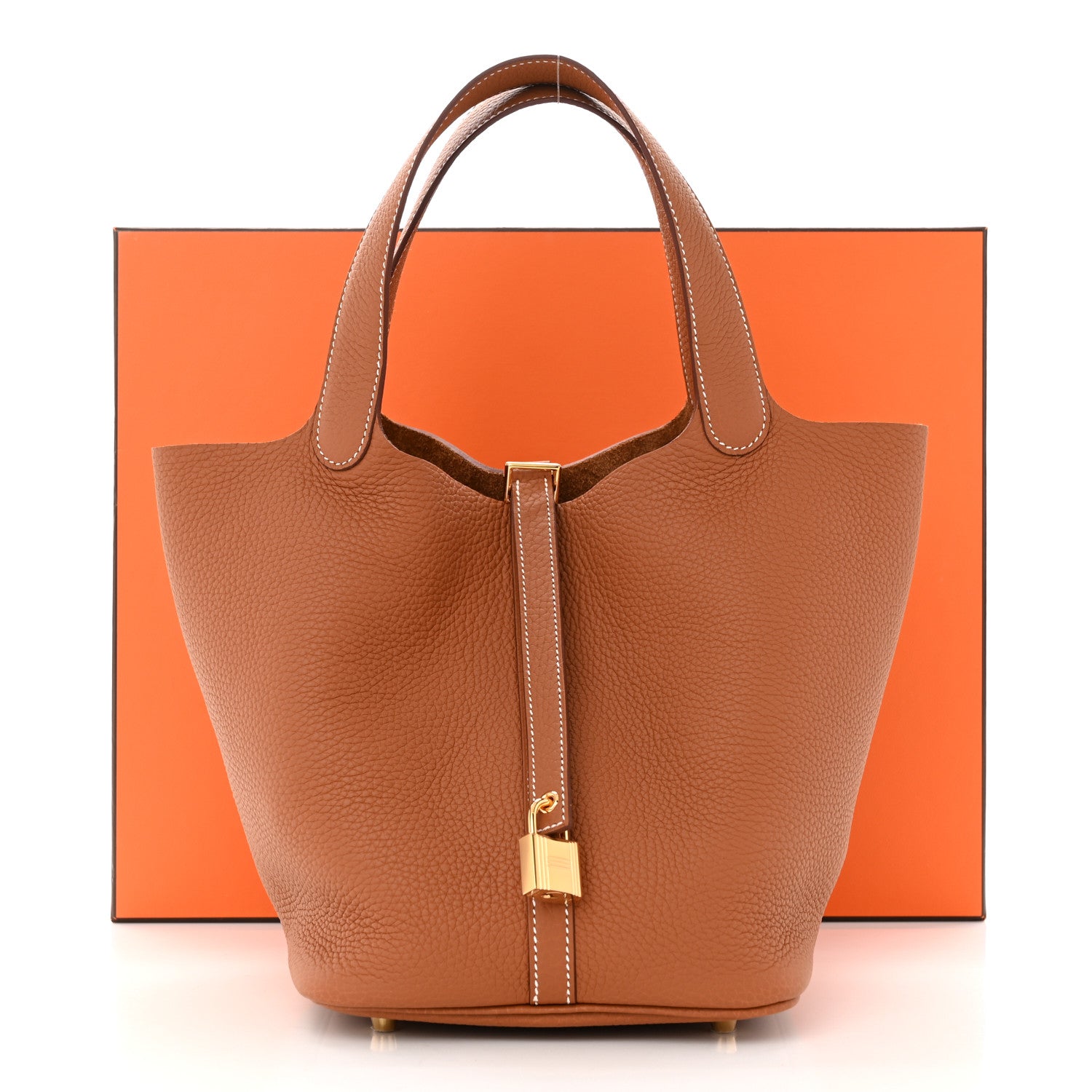 Hermes Taurillon Clemence Picotin Lock 22 MM Gold 11 of 11