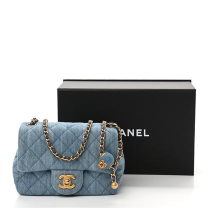Chanel Denim Quilted Mini Pearl Crush Flap Blue 11 of 11