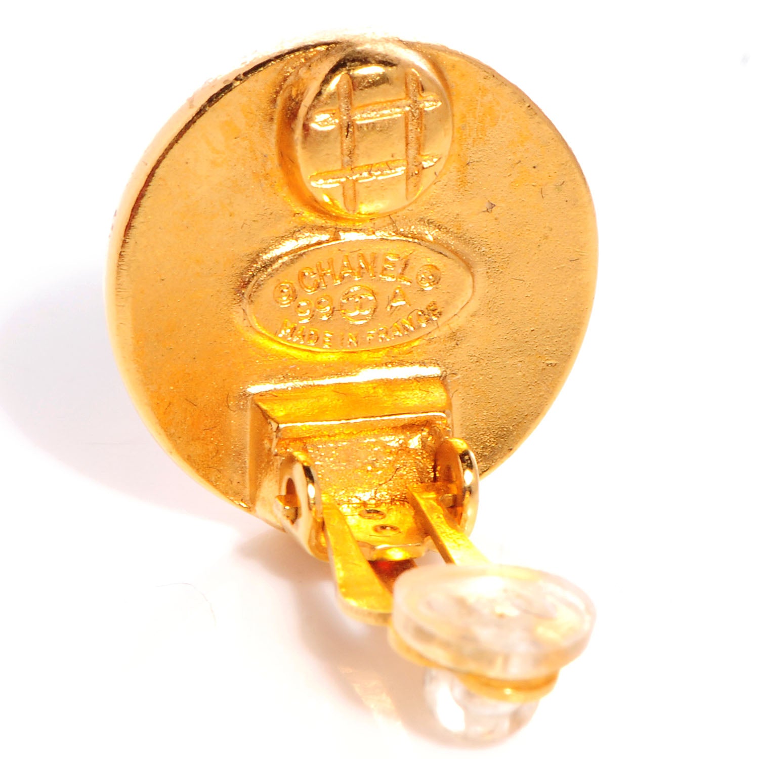 Chanel Clip On Disc Earrings Gold 4 of 5