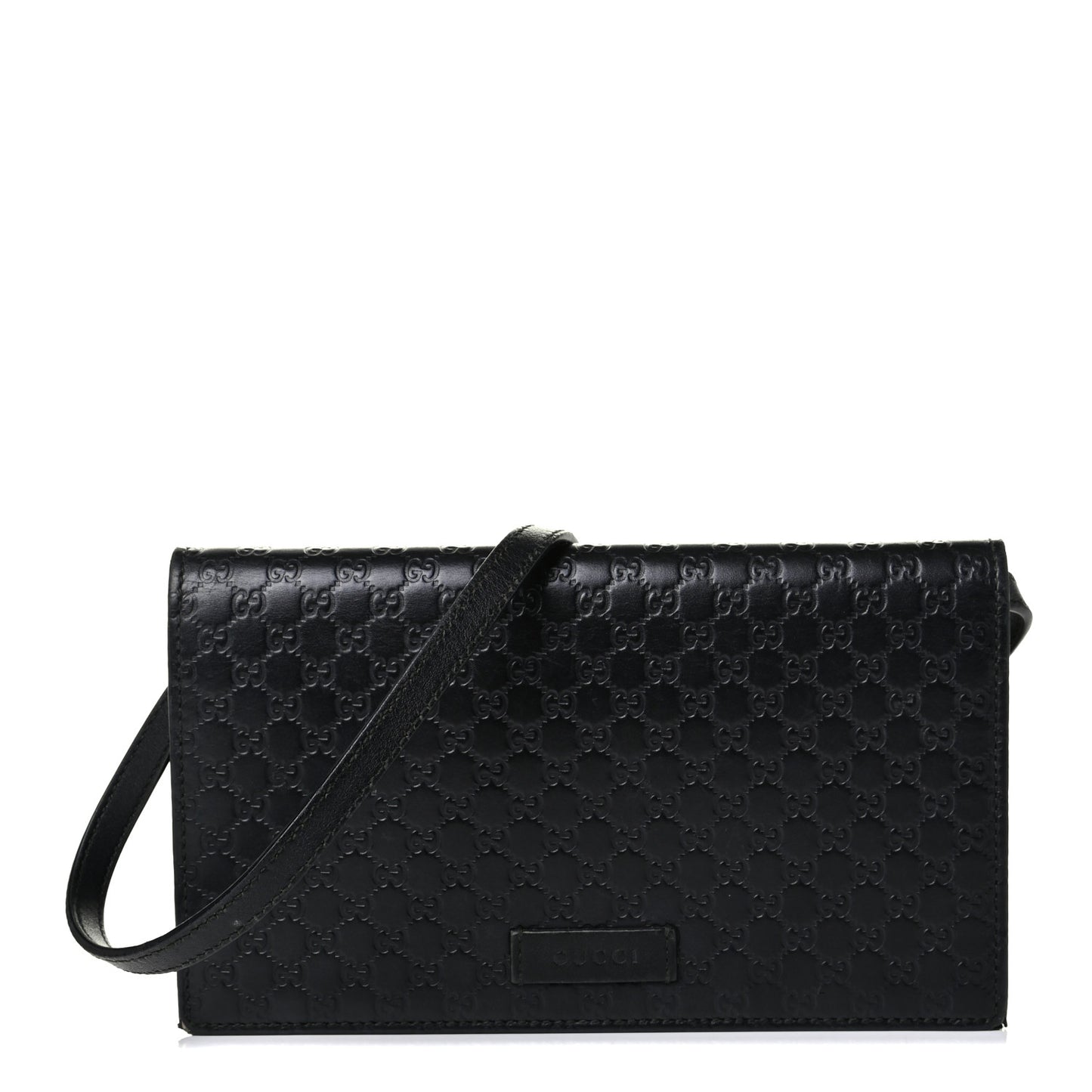 Microguccissima Crossbody Wallet Black