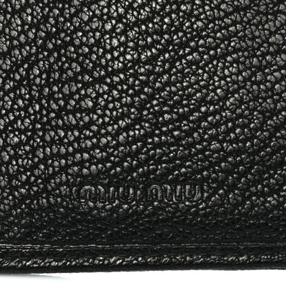 Miu Miu Goatskin Madras Bi-Color Bi-Fold Wallet Rosa Black 6 of 8