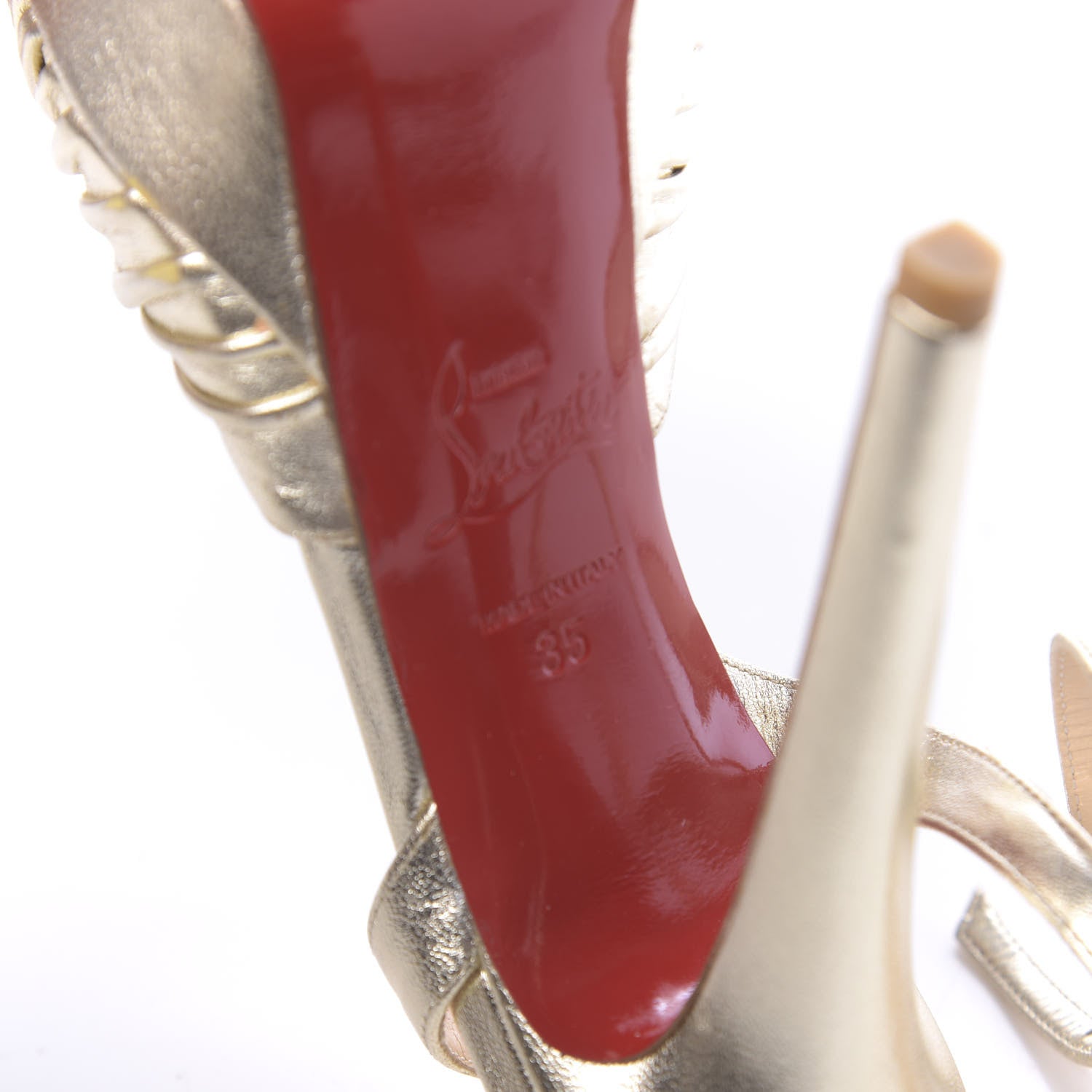 Christian Louboutin Nappa Laminato Greissimo Mule 140 Sandals 35 Platine 7 of 12