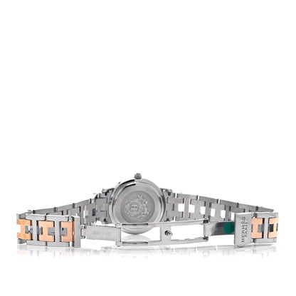 Hermes Stainless Steel Mother of Pearl 24mm Clipper Quartz Watch Rose Gold 5 of 7