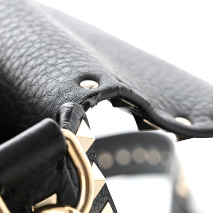 Valentino Garavani Grained Calfskin Rockstud Saddle Bag Black 11 of 12
