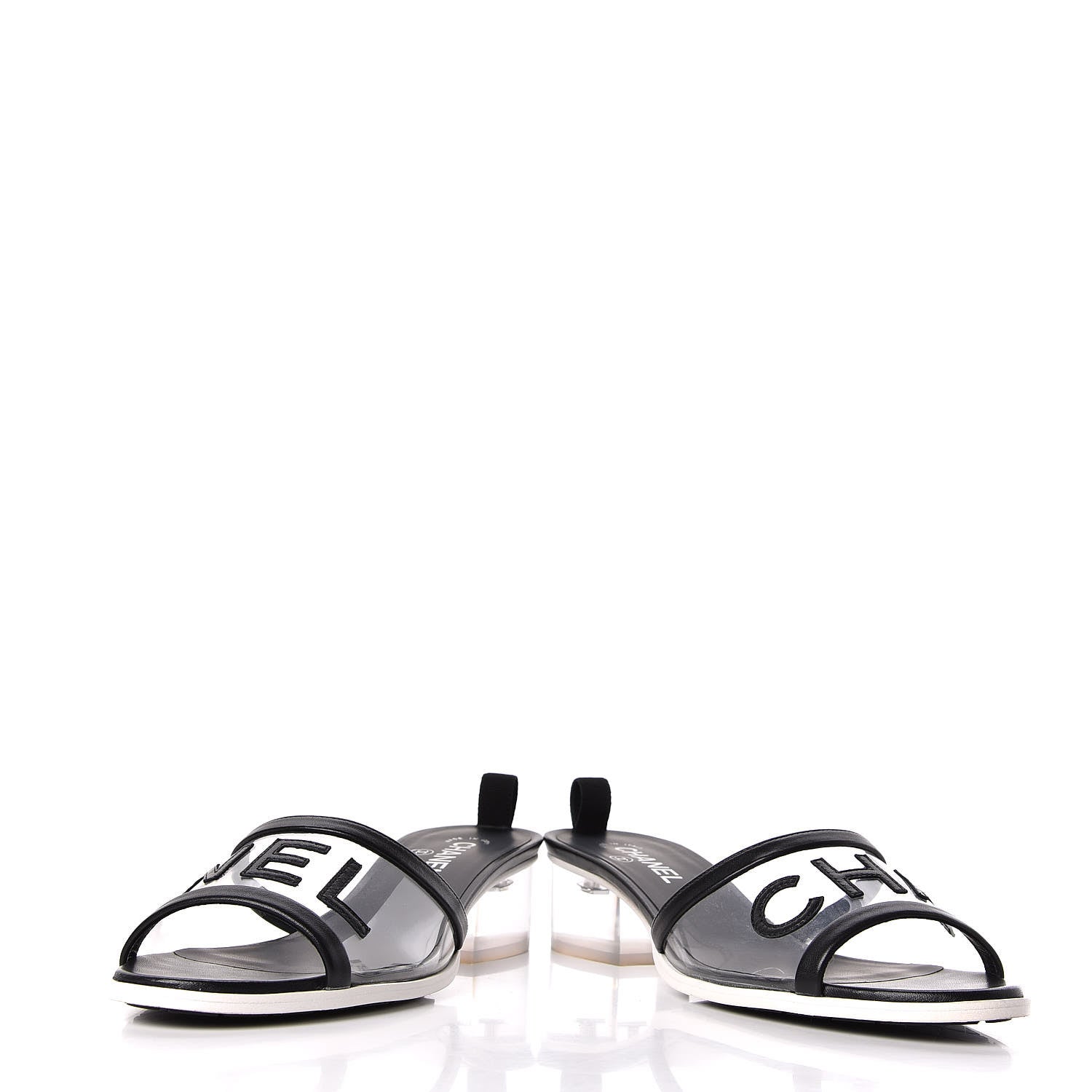 Chanel PVC Lambskin Logo Mules 41.5 Black 6 of 11