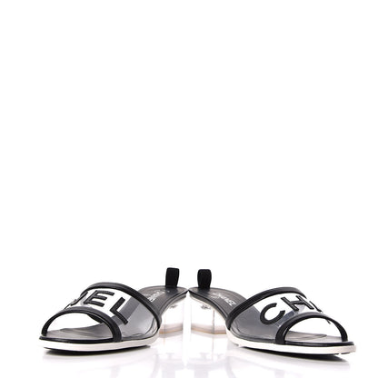 Chanel PVC Lambskin Logo Mules 41.5 Black 6 of 11