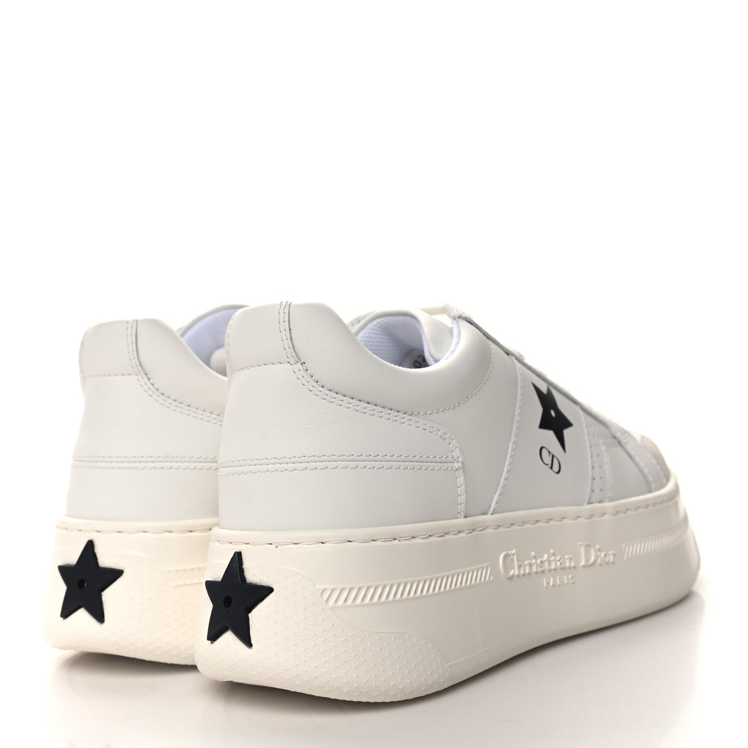 Christian Dior Calfskin Suede Dior Star Ors Platform Sneakers White Black 38.5 White Black 4 of 10