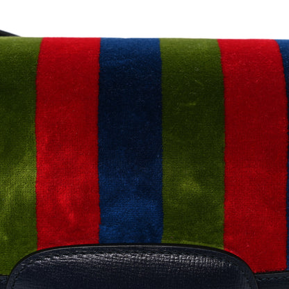 Gucci Velvet Azalea Calfskin Baiadera Stripe Horsebit 1955 Shoulder Bag Multicolor 8 of 11
